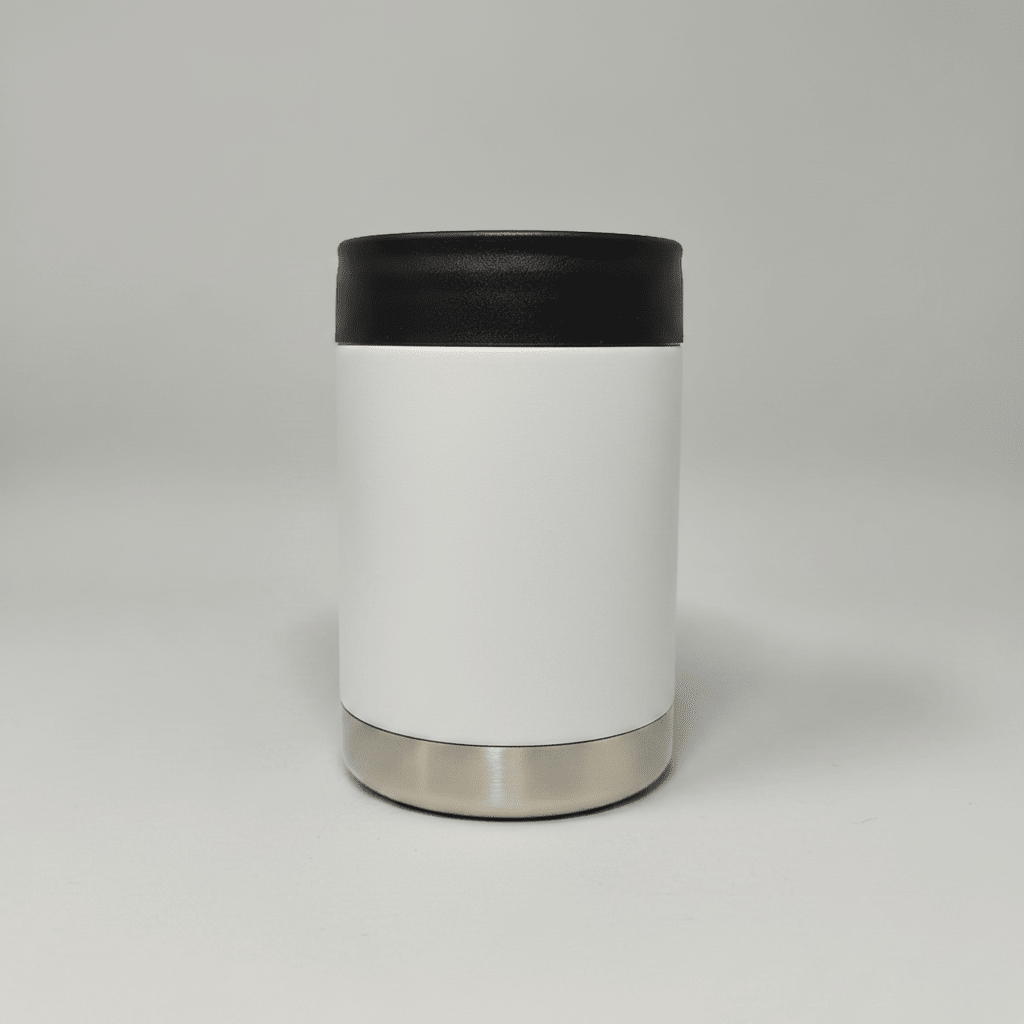 12oz Custom Engraved Can Cooler - White