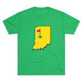 Indiana Golf Tee — State Map with Golf Flag Shirt