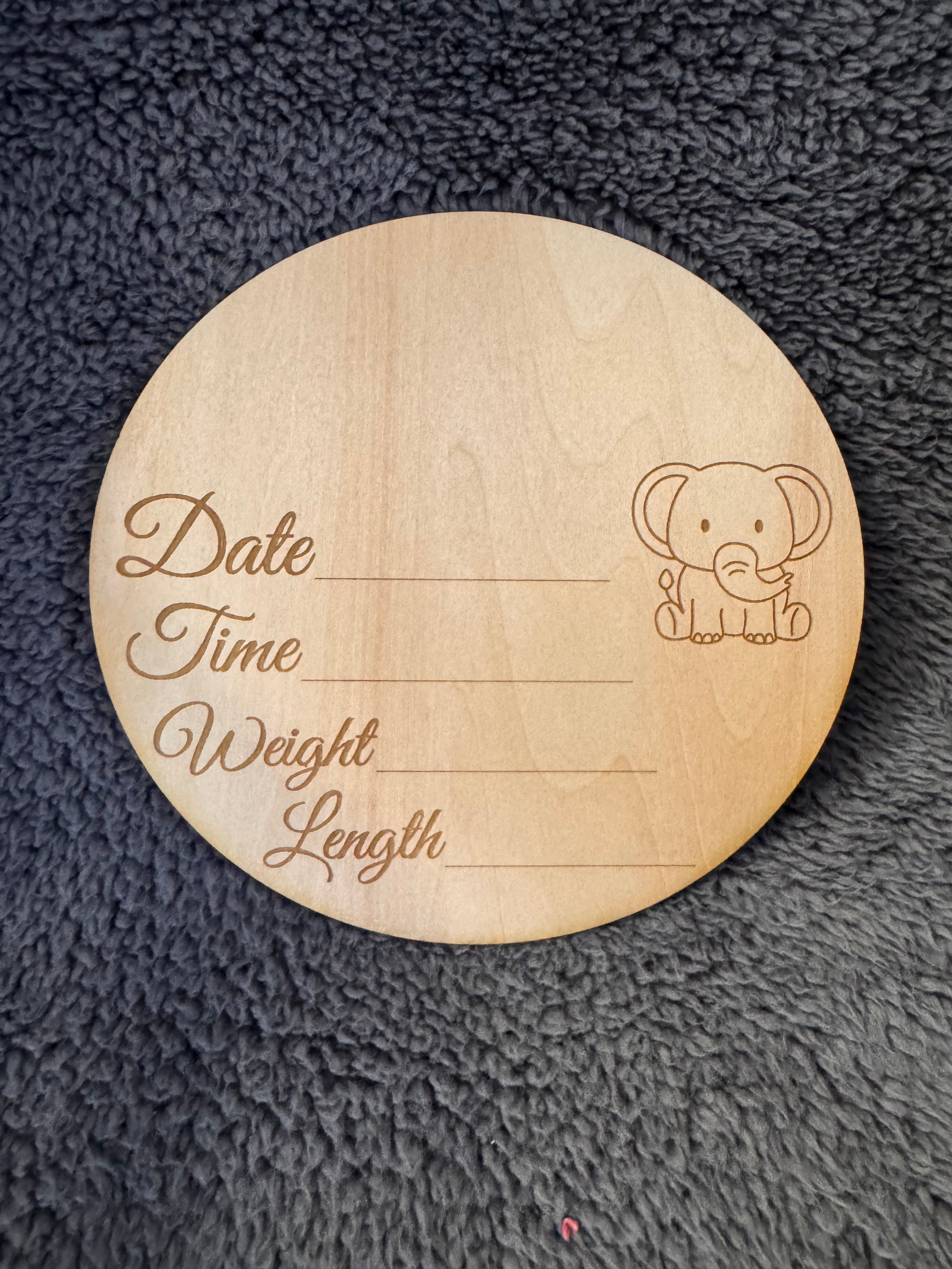 Custom Baby Stats Sign - 6" Round