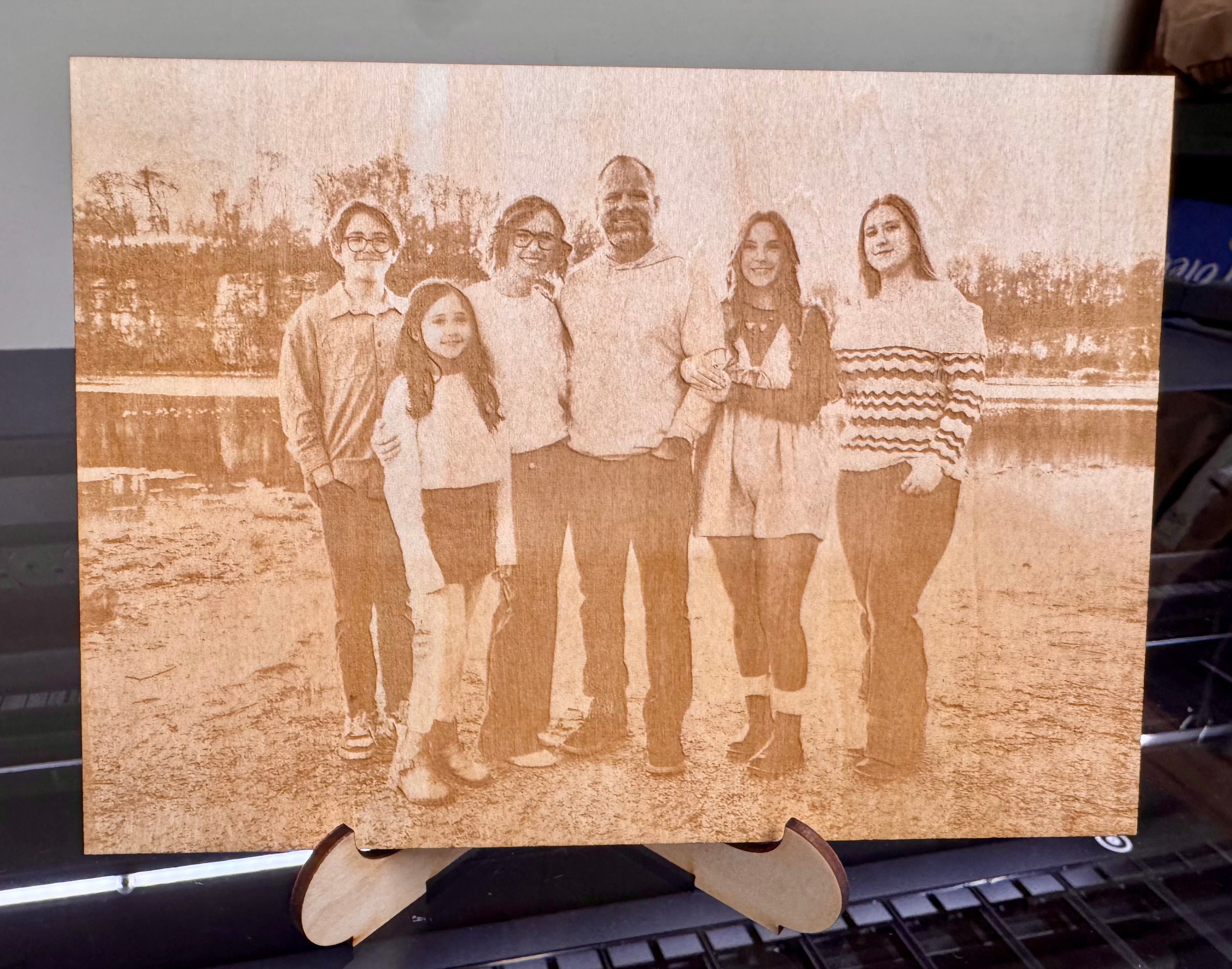 5"x7" Wood Engraved Photo